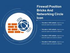 Firewall position bricks and networking circle icon