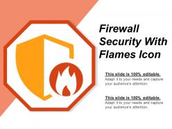 Firewall security with flames icon