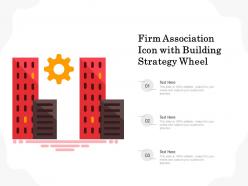 Firm association icon with building strategy wheel