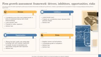 Firm Growth Assessment Framework Drivers Inhibitors Business Strategy Overview Strategy Ss