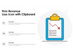 Firm revenue loss icon with clipboard