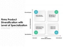 Firms product diversification with level of specialization