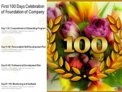 First 100 days celebration of foundation of company