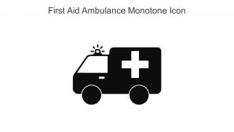 First Aid Ambulance Monotone Icon In Powerpoint Pptx Png And Editable Eps Format