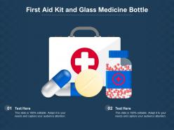First aid kit and glass medicine bottle