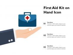 First aid kit on hand icon