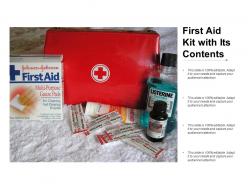 First aid kit with its contents
