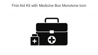 First Aid Kit With Medicine Box Monotone Icon In Powerpoint Pptx Png And Editable Eps Format