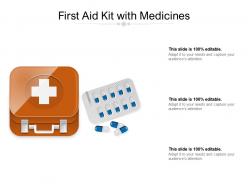 First aid kit with medicines