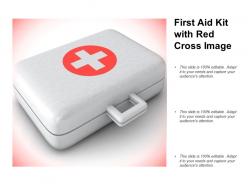 First aid kit with red cross image