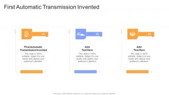 First Automatic Transmission Invented In Powerpoint And Google Slides Cpb