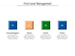 First level management ppt powerpoint presentation summary professional cpb
