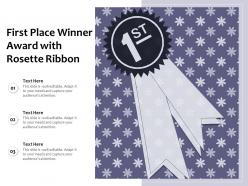 First place winner award with rosette ribbon