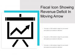 Fiscal icon showing revenue deficit in moving arrow