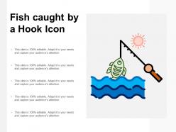 Fish caught by a hook icon