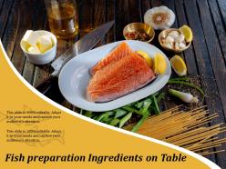 Fish preparation ingredients on table