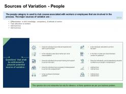 Fishbone analysis solving business sources of variation people knowledge ppts icons