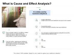 Fishbone analysis what is cause and effect analysis forthcoming scenarios ppt summary