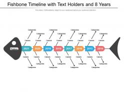 Fishbone timeline with text holders and 8 years