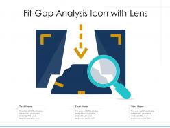 Fit gap analysis icon with lens
