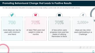 Fitbit investor funding elevator pitch deck promoting behavioural change that leads to positive results