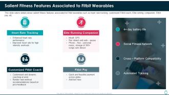 Fitbit investor funding elevator pitch deck salient fitness features associated to fitbit wearables
