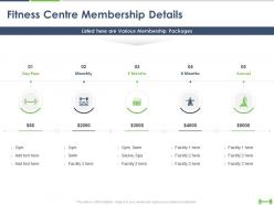 Fitness centre membership details ppt powerpoint presentation layouts