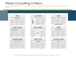 Fitness consulting in news headlines powerpoint presentation grid