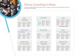 Fitness consulting in news office fitness ppt infographics