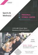Fitness gym four page brochure template