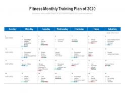 Fitness monthly training plan of 2020