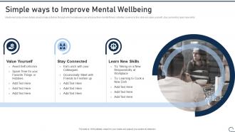 Fitness Playbook To Ensure Employee Wellbeing Simple Ways To Improve Mental Wellbeing