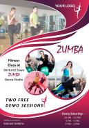 Fitness zumba class two page brochure template