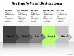 Five  steps to prevent business losses powerpoint diagram templates graphics 712