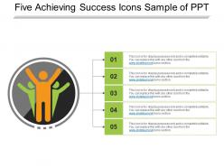 Five Achieving Success Icons Sample Of Ppt