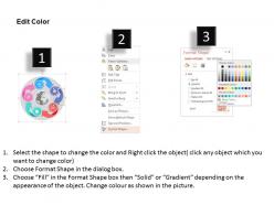Five arrow global circular chart flat powerpoint design