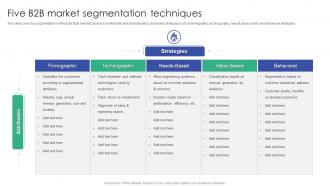 Five B2b Market Segmentation Techniques