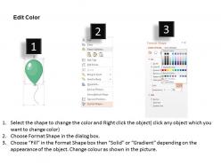 Five balloons for process flow flat powerpoint design