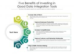 Five benefits of investing in good data integration tools
