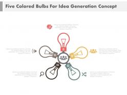 Five bulbs in circle for idea generation powerpoint slides