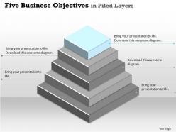 Five business objectives powerpoint template slide