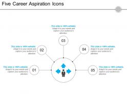 Five career aspiration icons 5 powerpoint slide