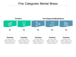 Five categories mental illness ppt powerpoint presentation infographics aids cpb
