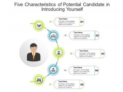 Five characteristics of potential candidate in introducing yourself infographic template