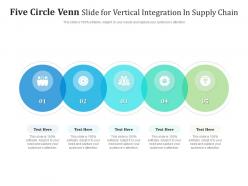 Five circle venn slide for vertical integration in supply chain infographic template