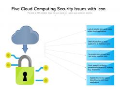 Five cloud computing security issues with icon