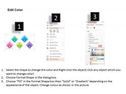 Five colored squares for data representation flat powerpoint design