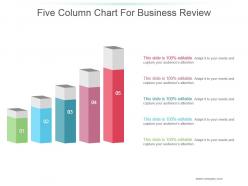 Five column chart for business review powerpoint slide designs