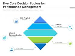 Five core decision factors for performance management