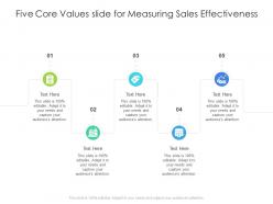 Five core values slide for measuring sales effectiveness infographic template